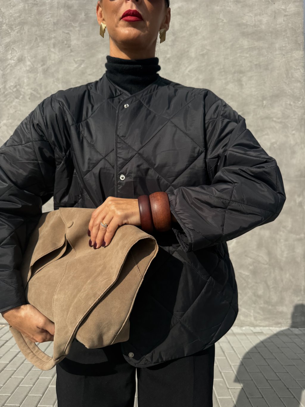 PROŠÍVANÁ OVERSIZED BUNDA black