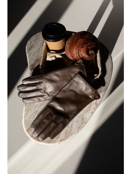 KOŽENÉ RUKAVICE brown