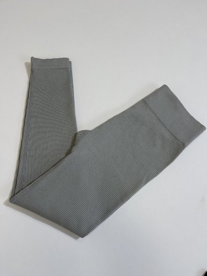 ŽEBROVANÉ STAHOVACÍ HIGH WAIST LEGÍNY light grey