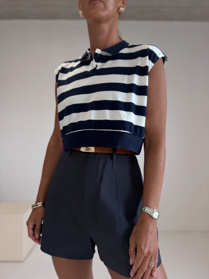 PRUHOVANÝ CROP TOP S LÍMEČKEM