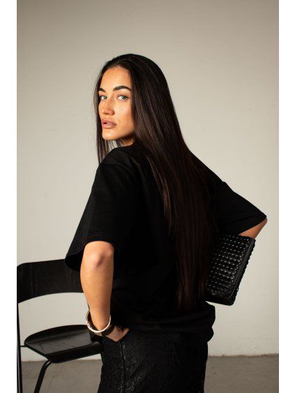 BAVLNĚNÉ TRIČKO heavy cotton - boxy black