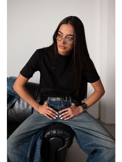 BAVLNĚNÉ TRIČKO heavy cotton - basic black
