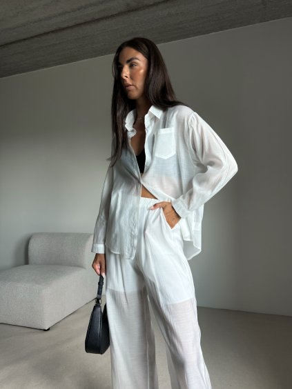 LEHOUČKÁ KOŠILE S KAPSOU white