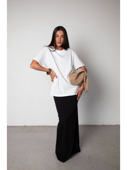 BAVLNĚNÉ TRIČKO heavy cotton - boxy white