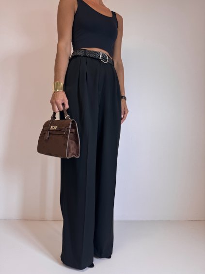 ŠIROKÉ KALHOTY NA VYSOKÉ POSTAVY black