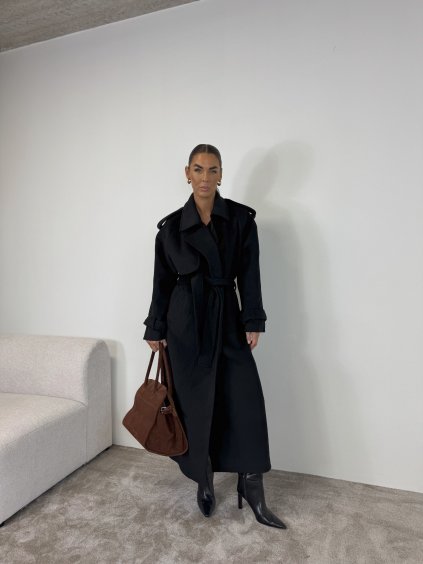 PREMIUM FLAUŠOVÝ KABÁT black