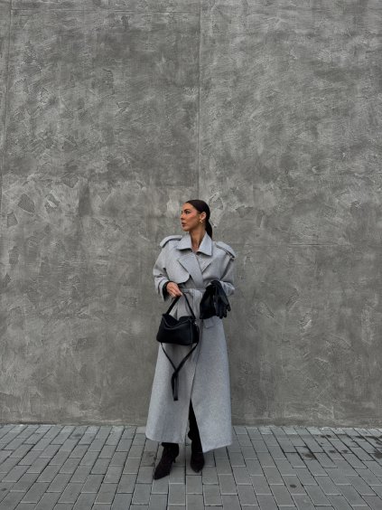 PREMIUM FLAUŠOVÝ KABÁT light grey