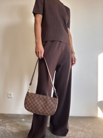 PLETENINOVÝ KOMPLET TRIČKO+KALHOTY brown