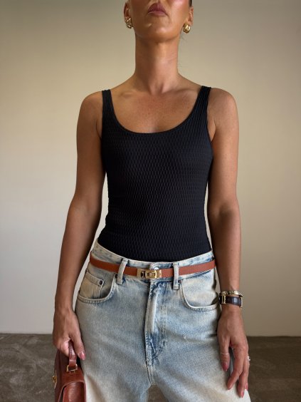 STRUKTUROVANÉ STRETCH BODY black