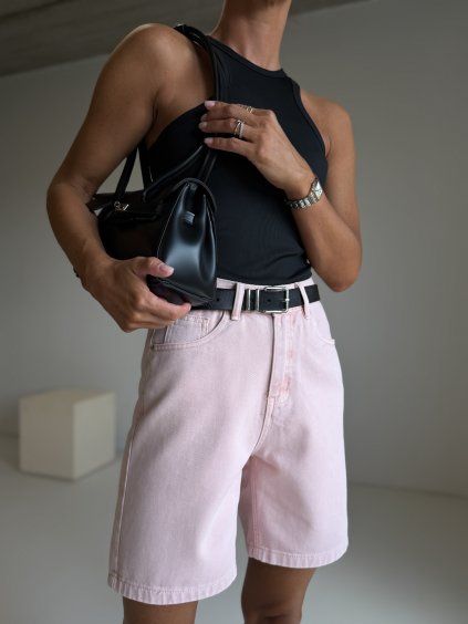 DENIM BERMUDY pink