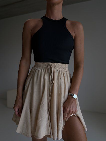 KOLOVÁ SUKNĚ beige