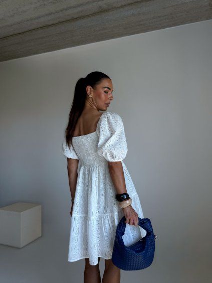 NABÍRANÉ MADEIRA ŠATY white