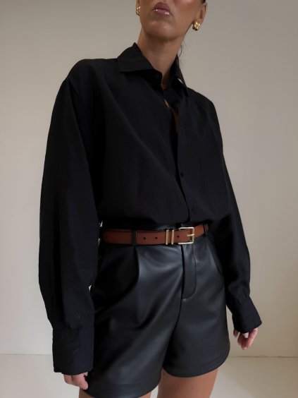 KOŠILE S PODÍLEM LNU black