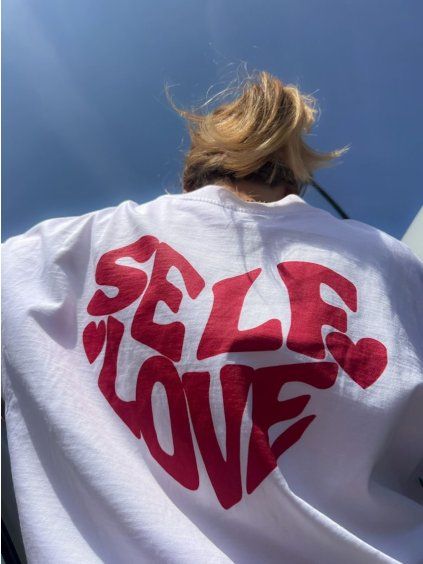 OVERSIZED TRIKO SELF LOVE white