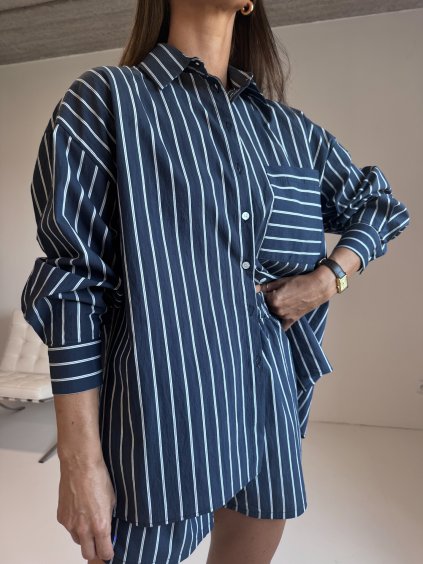 PRUHOVANÝ KOMPLET navy/white