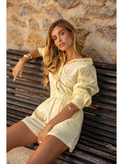 MADEIRA KOMPLET ŠORTKY + KOŠILE pastel yellow