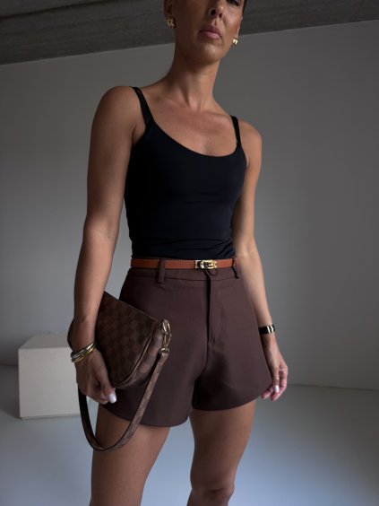 ŠORTKY S VYSOKÝM PASEM brown