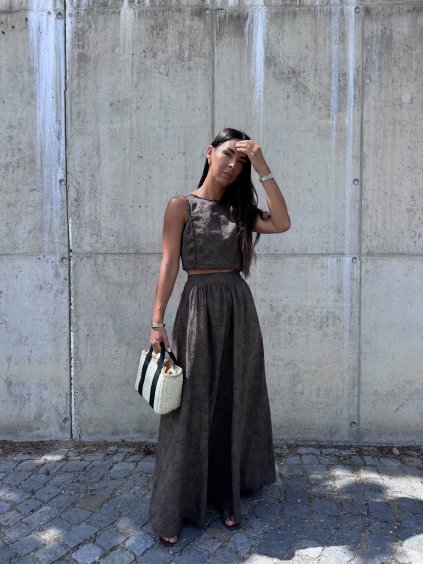 MADEIRA KOMPLET SUKNĚ + TOP brown