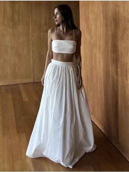 KOMPLET MAXI SUKNĚ + TOP white