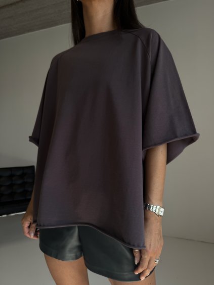BOXY TRIKO - heavy cotton - brown
