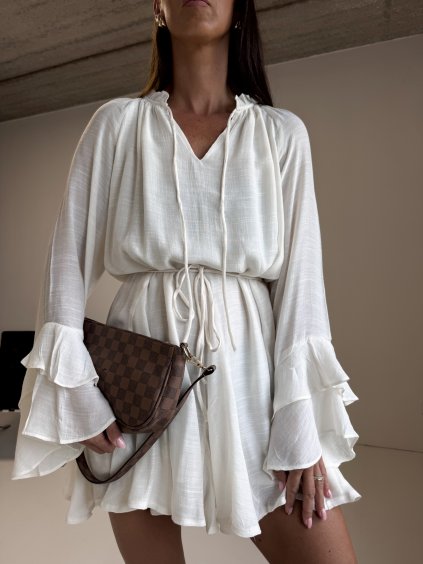 ŠATY S KOLOVOU SUKNÍ off white