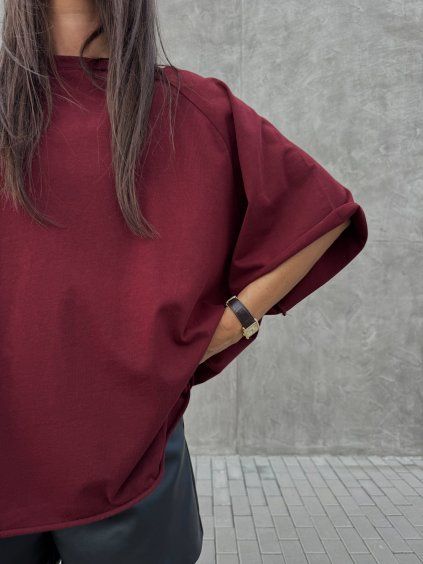 BOXY TRIKO - heavy cotton - bordo