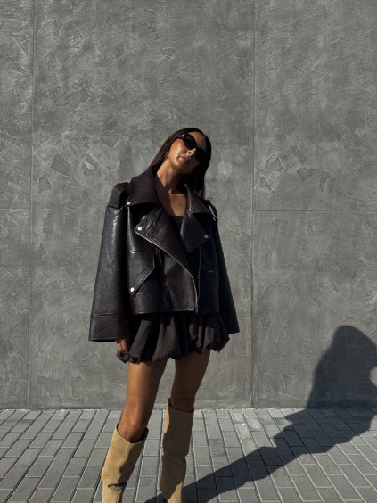 OVERSIZED KOŽENKOVÝ KŘIVÁK brown