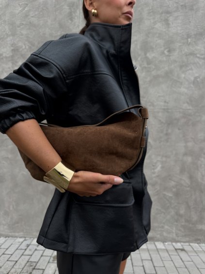 KOŽENÁ SEMIŠOVÁ KABELKA brown