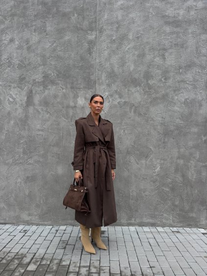 SEMIŠOVÝ TRENCH COAT brown