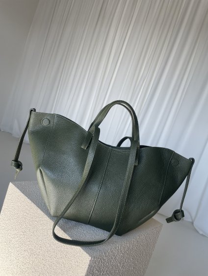 KOŽENÁ SHOPPER BAG MEDIUM khaki