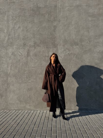 DLOUHÝ OVERSIZED TRENCH COAT brown
