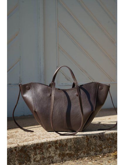 KOŽENÁ SHOPPER BAG MEDIUM choco