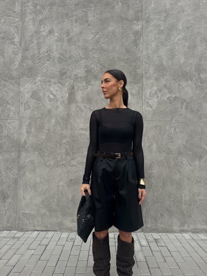 KOŽENKOVÉ BERMUDY black