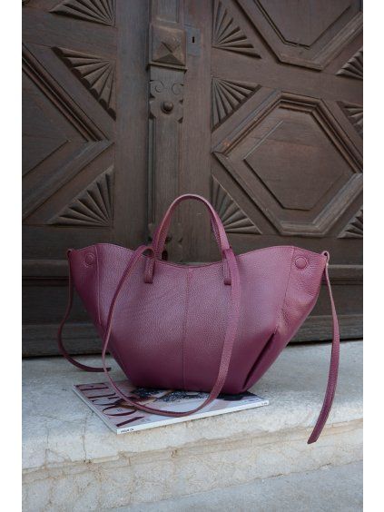 KOŽENÁ SHOPPER BAG MEDIUM bordo