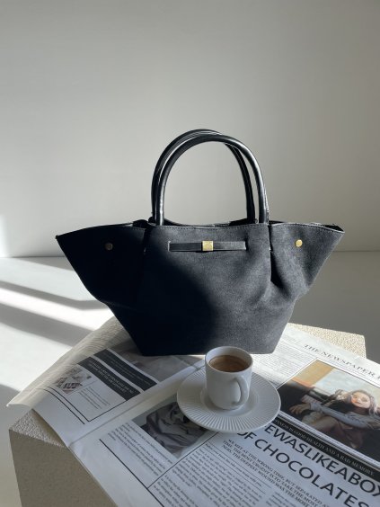 SEMIŠOVÁ SHOPPER BAG S PÁSKEM grey