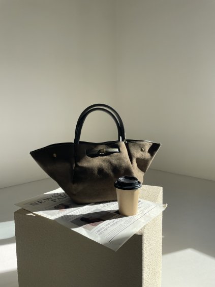 SEMIŠOVÁ SHOPPER BAG S PÁSKEM green