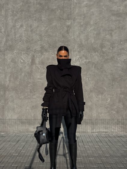 KABÁTEK S DVOUŘADÝM ZAPÍNÁNÍM black