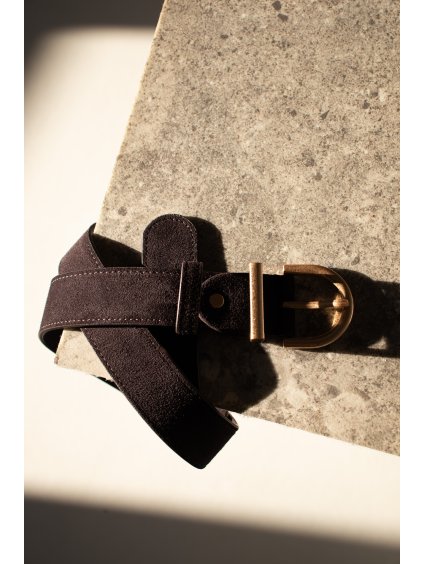KOŽENÝ SEMIŠOVÝ PÁSEK brown