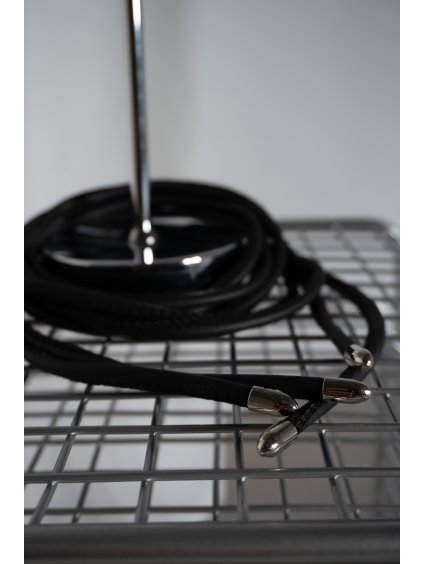 KOŽENKOVÝ LANKOVÝ PÁSEK S KOVOVÝM DETAILEM black