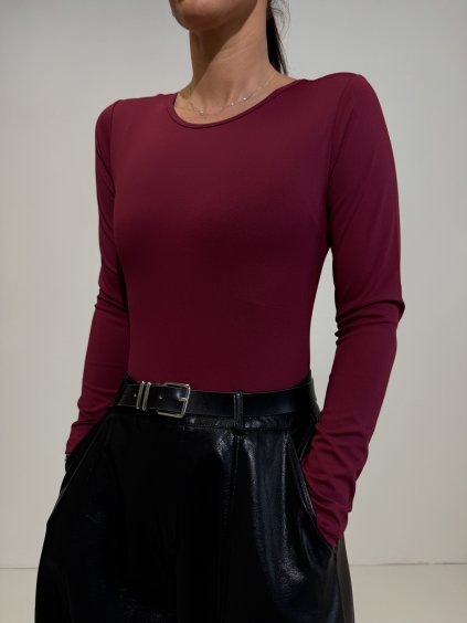 HLADKÉ STRETCHOVÉ BODY bordo