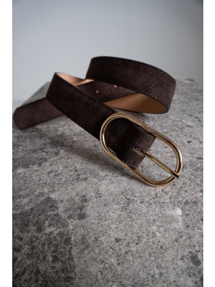 PÁSEK Z BROUŠENÉ KŮŽE brown