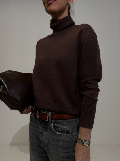 OVERSIZED ROLÁK S PODÍLEM KAŠMÍRU brown