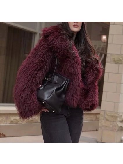 KRÁTKÝ KOŽÍŠEK bordo