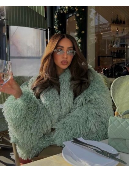 KRÁTKÝ KOŽÍŠEK aquamarine