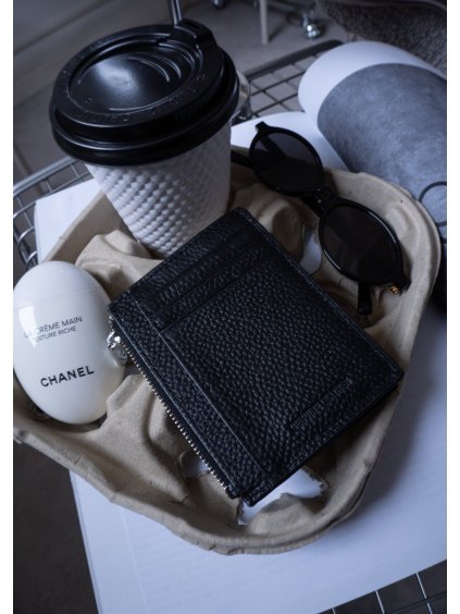 KOŽENÁ PENĚŽENKA/CARD HOLDER black