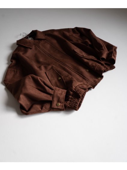 SEMIŠOVÝ BOMBER dark brown