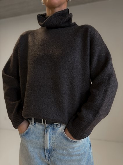 OVERSIZED ROLÁK S PODÍLEM KAŠMÍRU brown