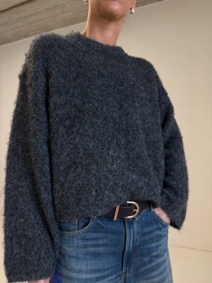 MELÍROVANÝ SVETR S PODÍLEM VLNY grey