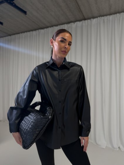 KOŽENKOVÁ KOŠILE black
