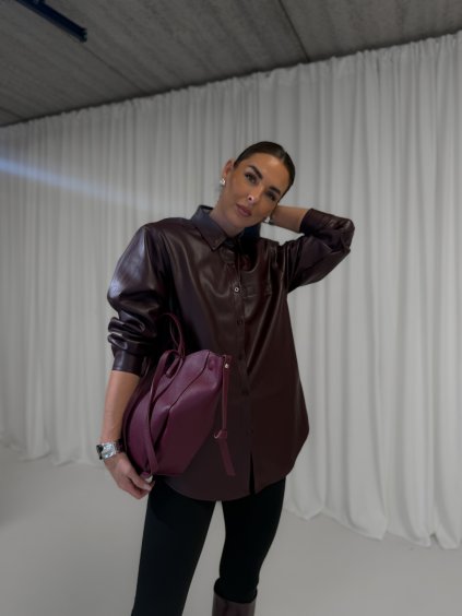 KOŽENKOVÁ KOŠILE bordo